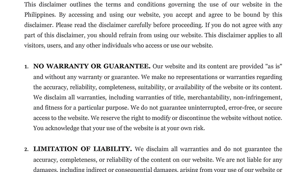 Regulatory Compliance Disclaimers and User Dispute Resolution